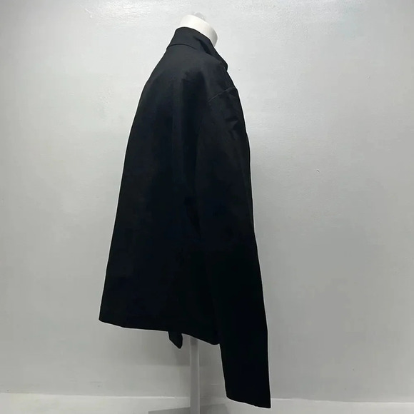 COS Coat Bomber Jacket Long Sleeve Pockets Full Zip Black Heavyweight Size XL - Picture 4 of 9